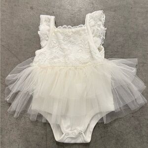 Little Lass Baby Ivory Tuttu 3/6 months